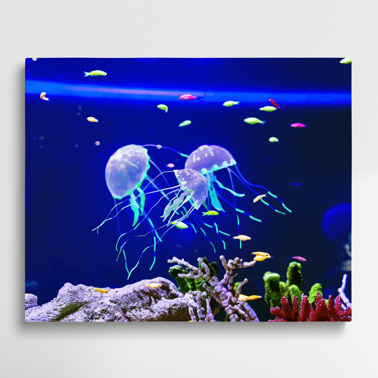 Jellyfish in the ocean | Paint by Numbers | Marine Life-Paintsuper