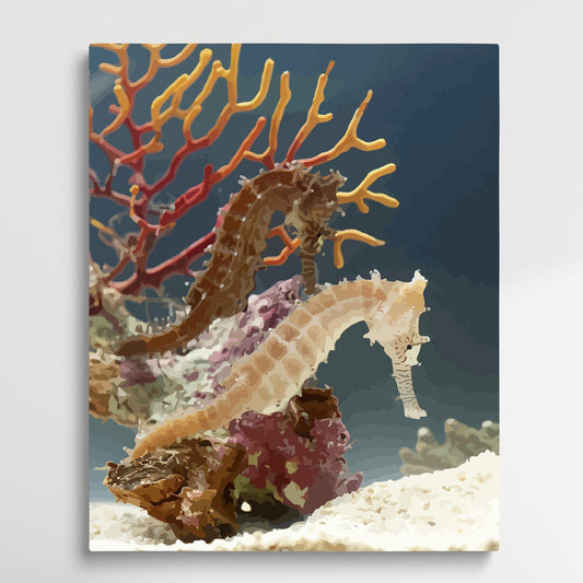 Seahorse | Paint by Numbers | Marine Life-Paintsuper