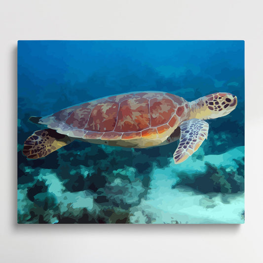 Soaring sea turtle | Paint by Numbers | Marine Life-Paintsuper