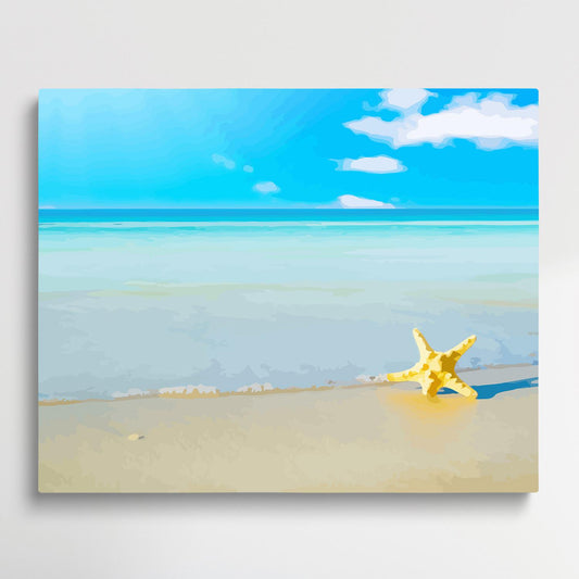 Starfish on the beach V5 | Paint by Numbers | Marine Life-Paintsuper