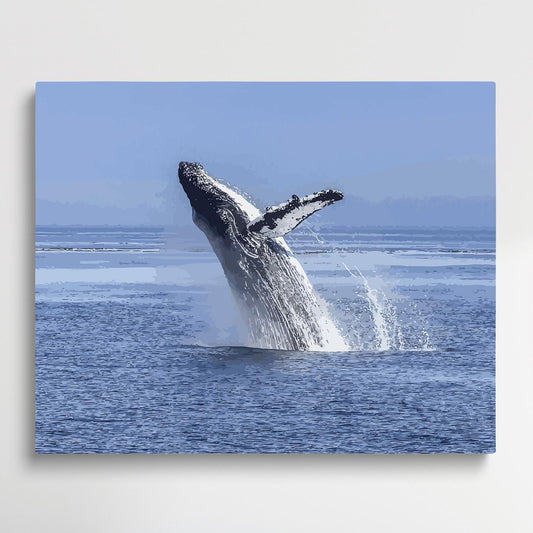 Whale jumping out of water | Paint by Numbers | Marine Life-Paintsuper
